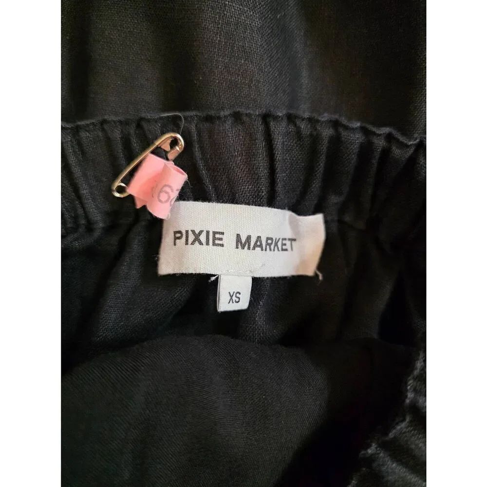 Pixie Market Black Linen Dress Medium Beatrice XS - Picture 10 of 10